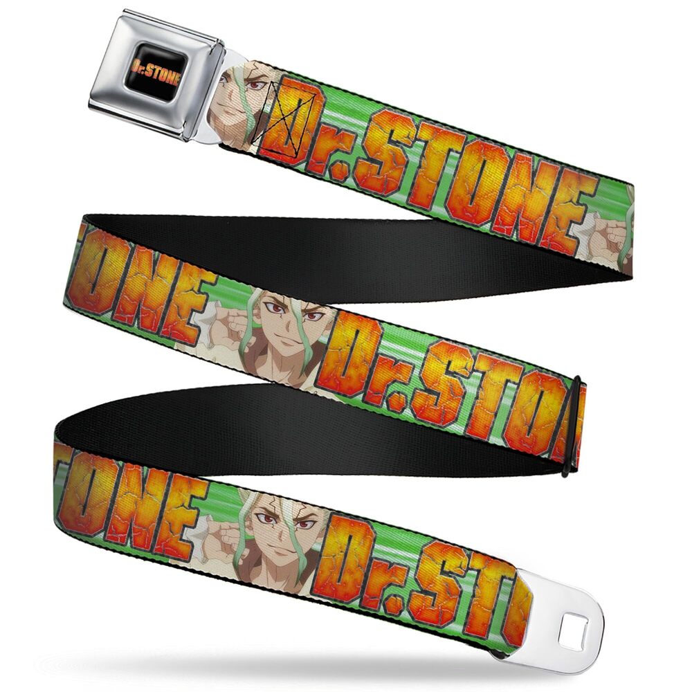 6042 Dr. Stone Belt, Seatbelt Buckle, Dr Stone Title Logo and Suika Face